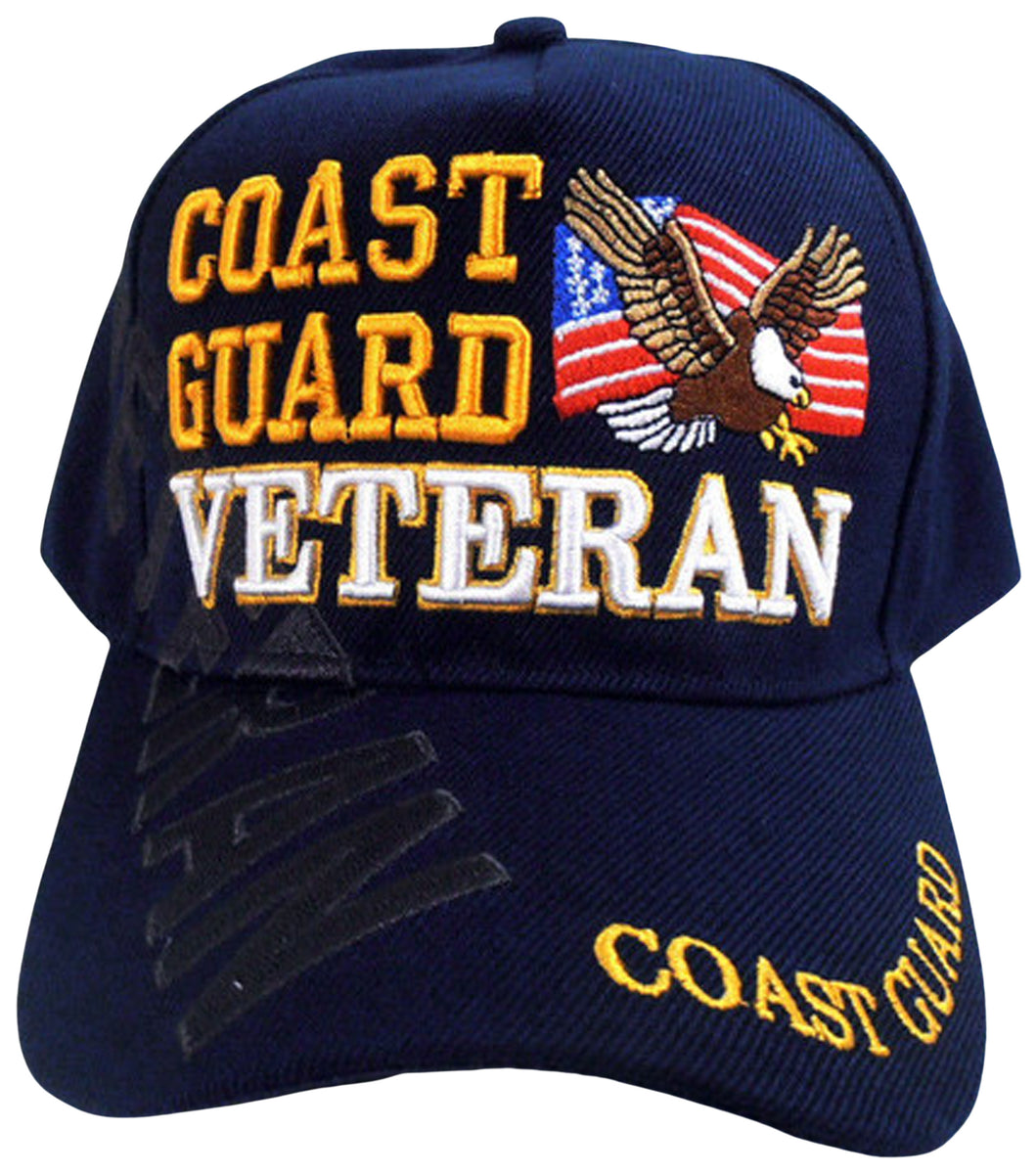 U.S. Navy Veteran Caps Screaming Eagle Made In USA Navy Blue 