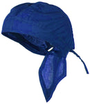 BLUE Doo-Rag Skull Cap Solid Du-Bandana Motorcycle Helmet Liner Chemo Head-Scarf